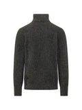 AMARANTO  ribbed-knit half-zip sweater