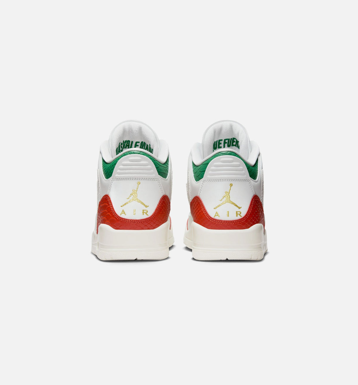Air Jordan 3 Retro Mens Lifestyle Shoe - Summit White/Pine Green/Dragon Red/Metallic Gold