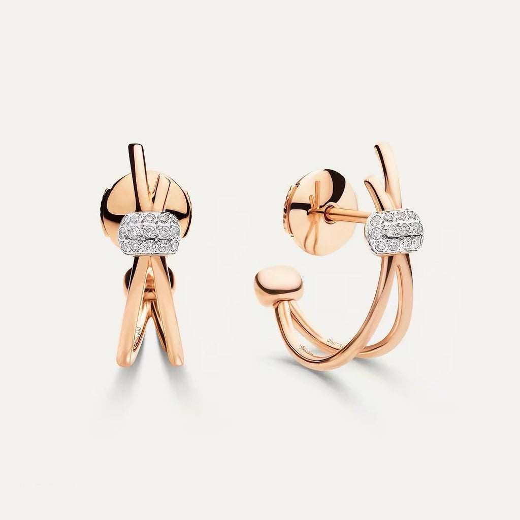 Pomellato Style Classic Cubic Zirconia 18K Gold-Plated Earrings